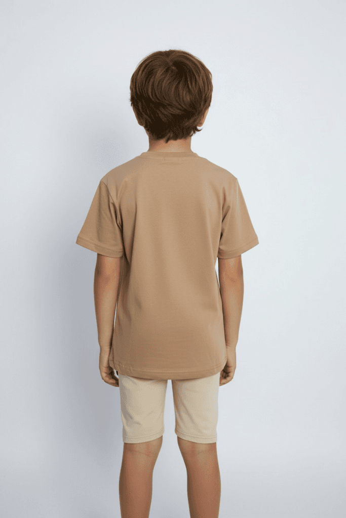 NAZÁRIM Boys Cotton T-Shirt & Shorts Set - Brown (2 Years) 2