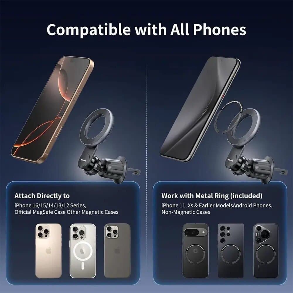 Mcdodo Magnetic Air Vent Car Mount – 360° Rotation & Strong Magnet 6