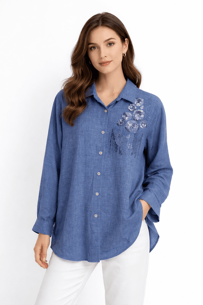 Hisset Women's Cotton Shirt - Blue (S)