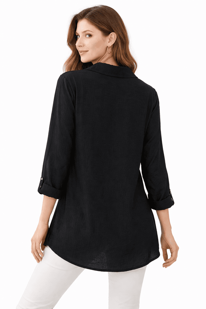 Hisset Women's Cotton Shirt - Black (S) 2