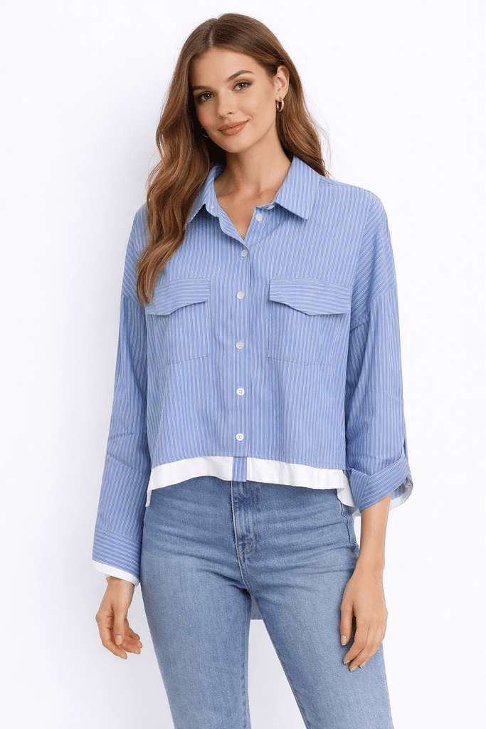 MZR Women's Cotton Shirt - Light Blue (S)