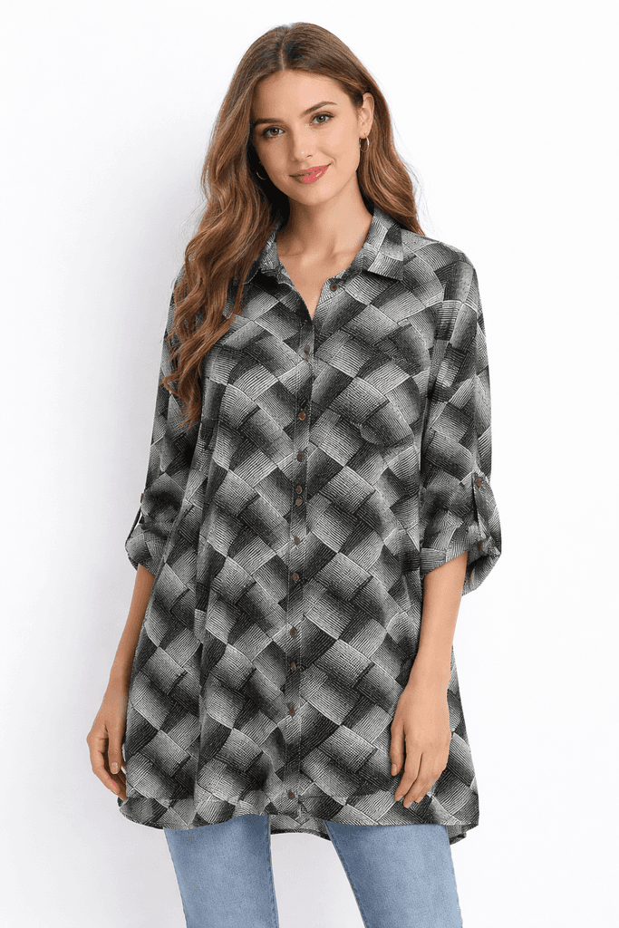 Hisset Women's Large Size Shirt - Black (46)