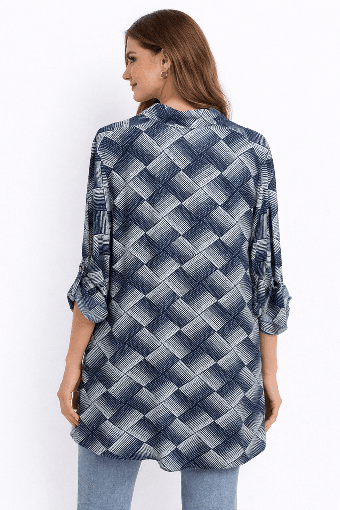 Hisset Women's Large Size Shirt - Navey Blue (48) 2