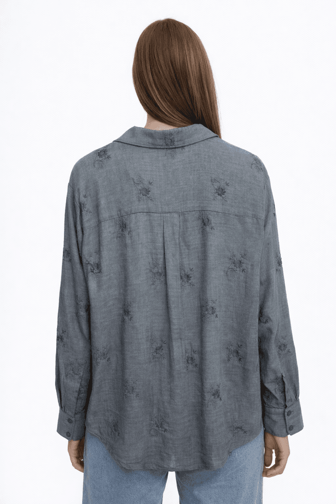 Hisset Women's Cotton Shirt - Gray (L) 2