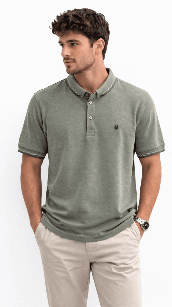 Indigo Park Men's Cotton T-Shirt - Green (S)