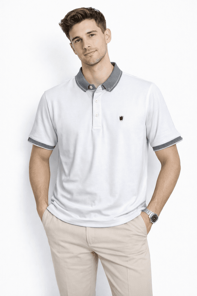 Indigo Park Men's Cotton T-Shirt - White (S)