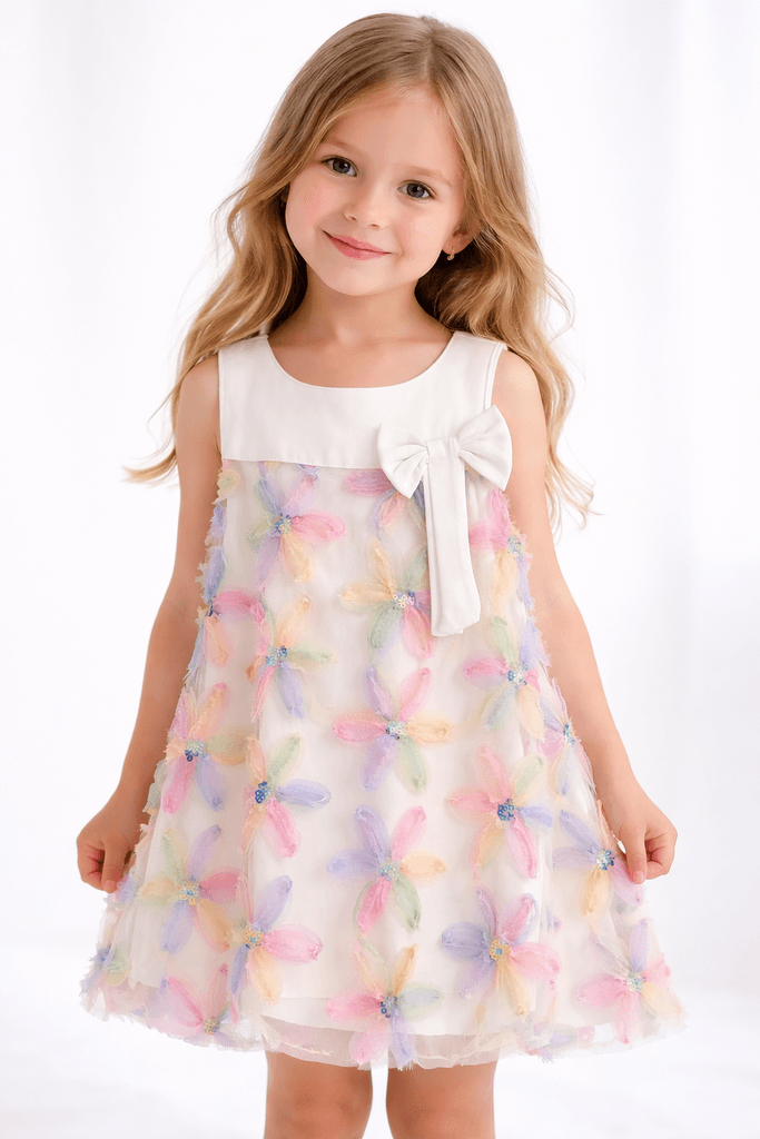 Pampal Baby Girl Floral Chiffon Dress - Pink (2 years)