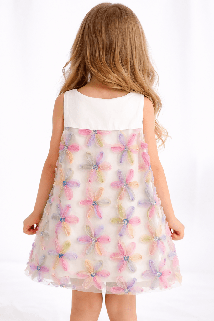 Pampal Baby Girl Floral Chiffon Dress - Pink (2 years) 2