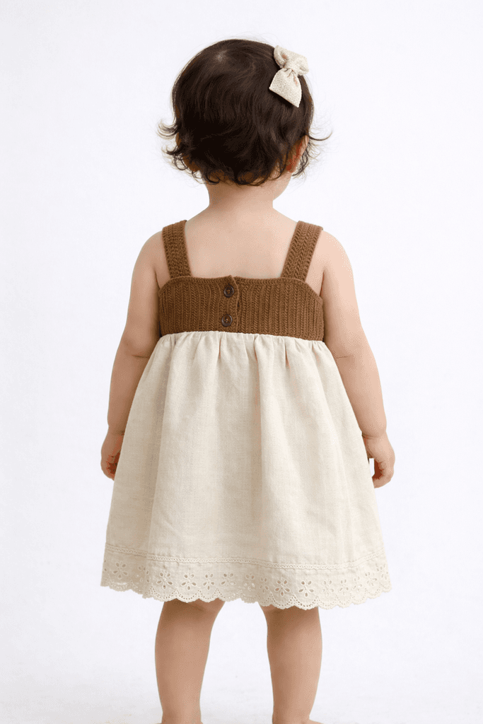 babypam Baby Girl Summer Dress - Brown (6-9 Months) 2