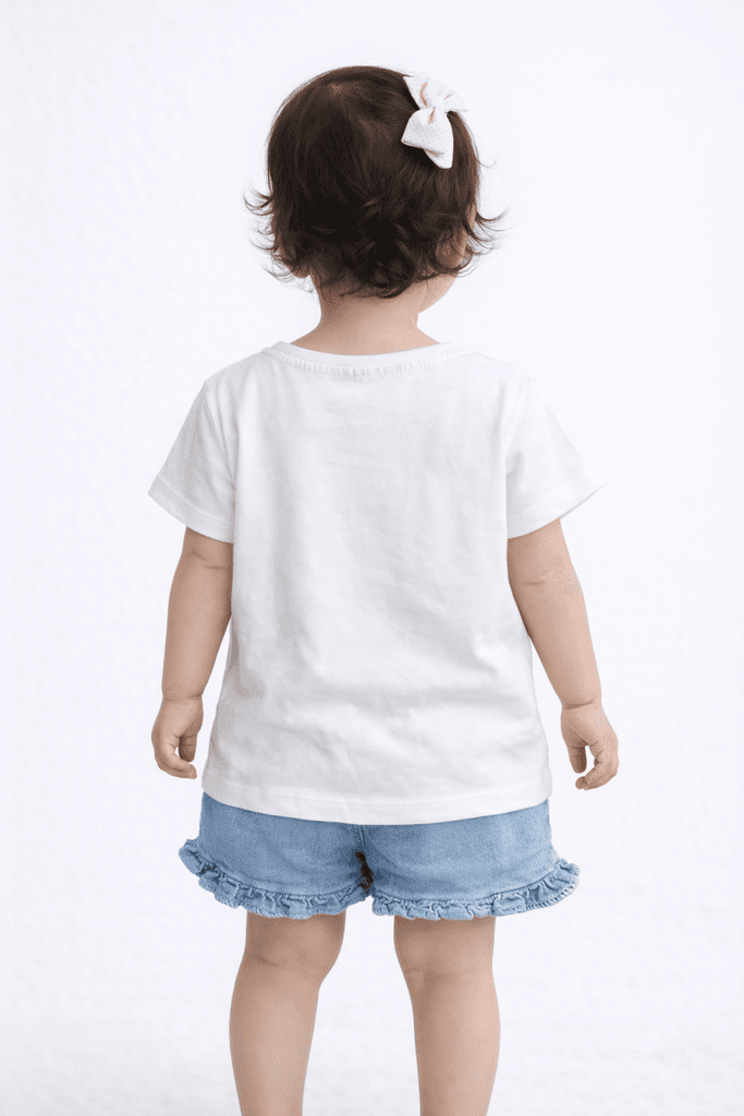 Digiaik Girl's Cotton Printed T-Shirt - White (1 years) 2
