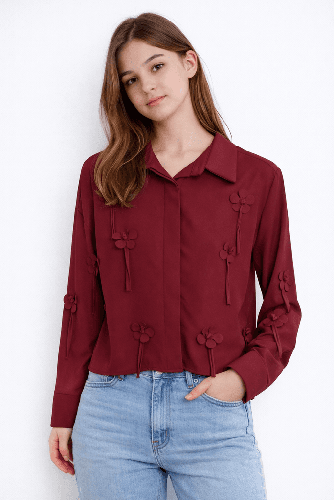 Actuel Women's Shirt - Dark Red (S)