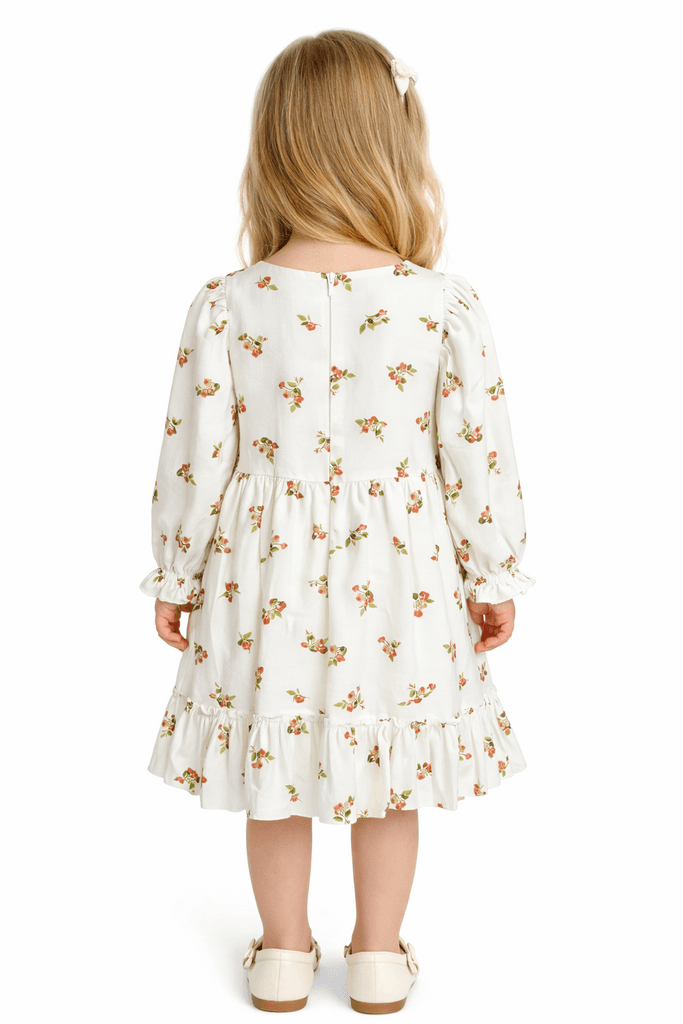 Earino Baby Girl Long Sleeve Dress with Mini Bag - Light Red (2 years) 2