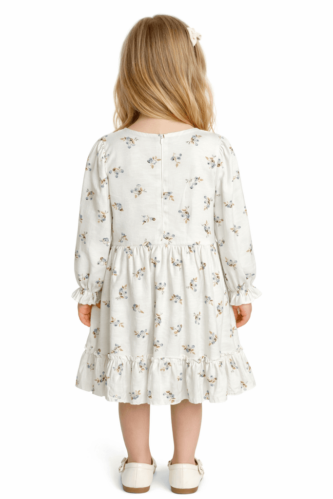 Earino Baby Girl Long Sleeve Dress with Mini Bag - Light Blue (2 years) 2