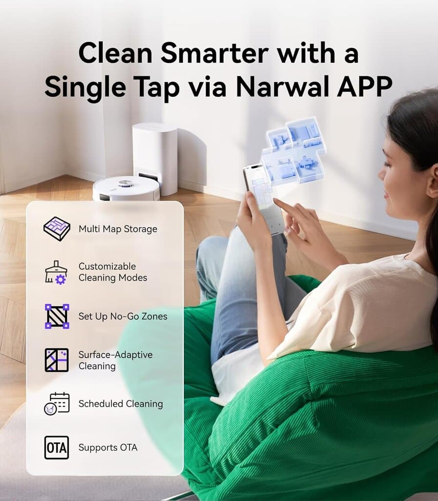 NARWAL Freo S Robot Vacuum Cleaner and Washer 8000Pa - White 7