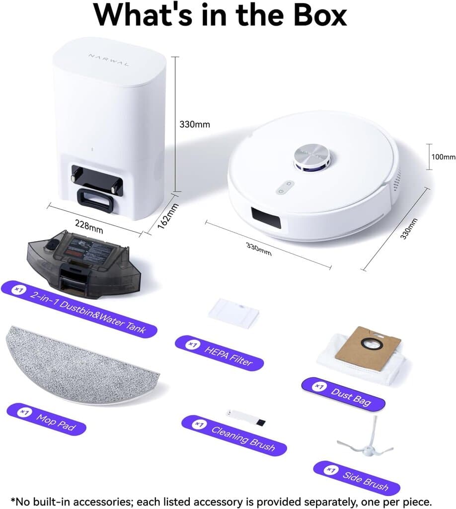 NARWAL Freo S Robot Vacuum Cleaner and Washer 8000Pa - White 8