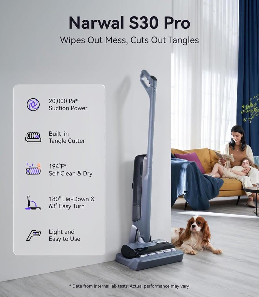 NARWAL S30 Pro Wet Dry Vacuum Cleaner with 20000Pa Suction - Gray 2