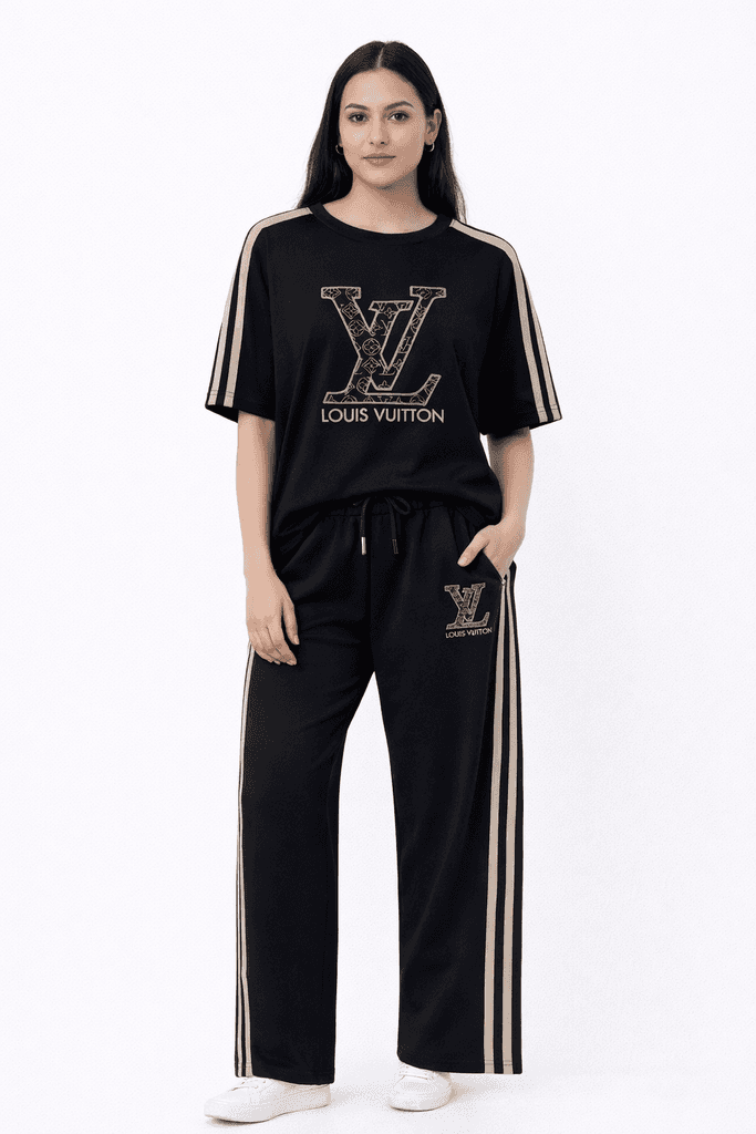 Louis Vuitton Women's Cotton Top & Bottom Set - Dark Brown (S)