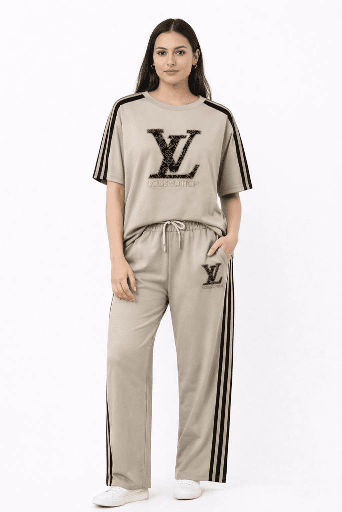 Louis Vuitton Women's Cotton Top & Bottom Set - Light Brown (S)