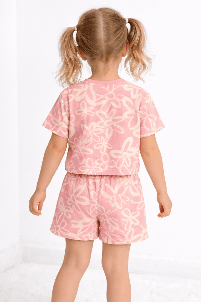 Süpermini Girls Cotton Top & Shorts Set - Light Pink (2 Years) 2