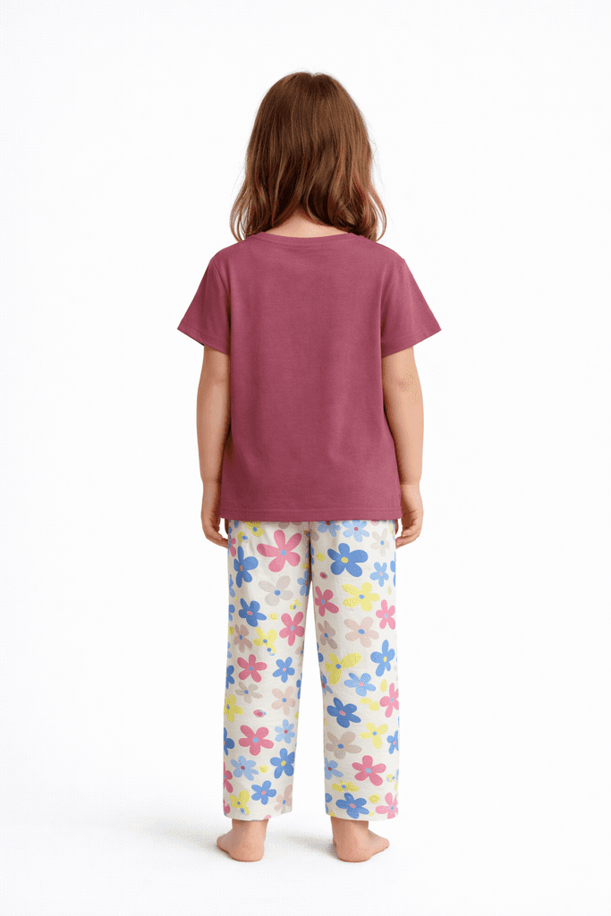 CMK Girls Cotton Pajama Set - Dusty Pink (5 Years) 2