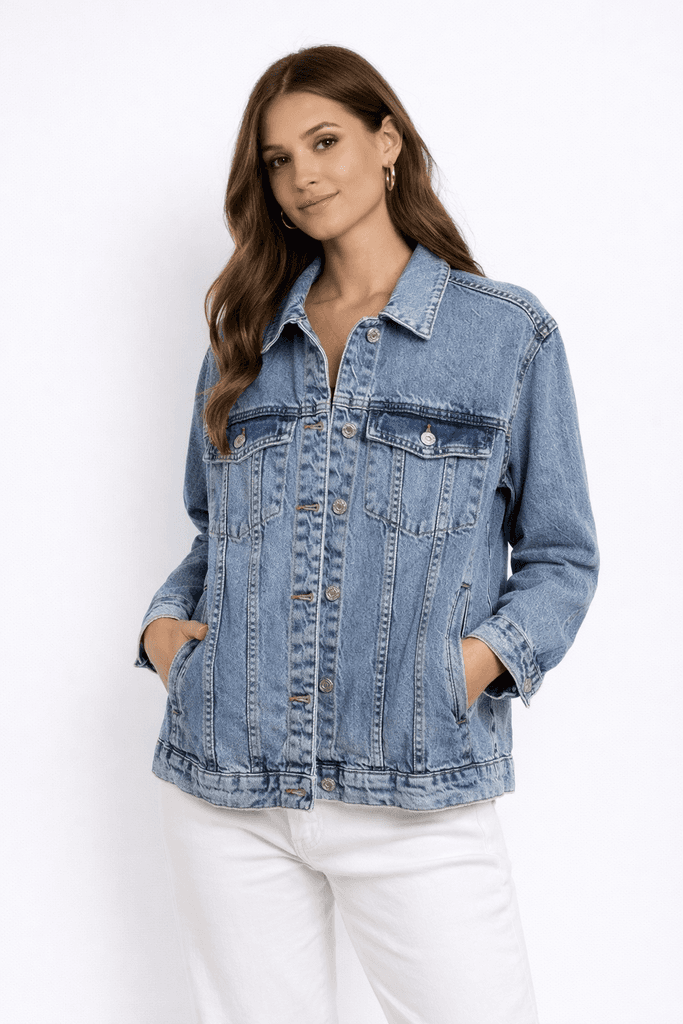 Helly Women's Cotton Denim Jacket - Light Blue (S)