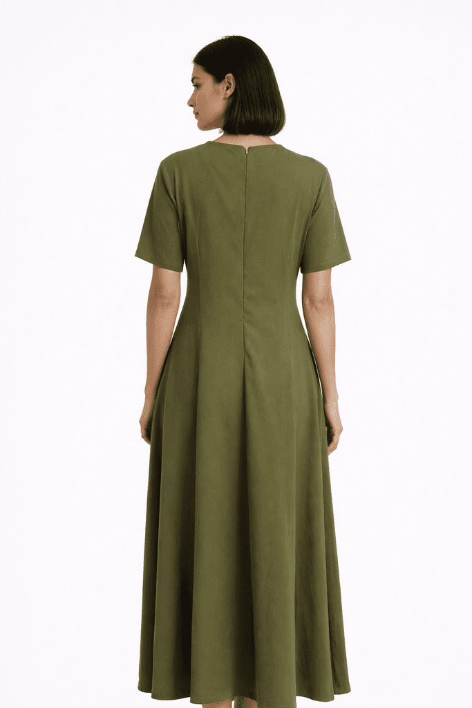 Şamdan Women's Dress - Dark Green (38) 2