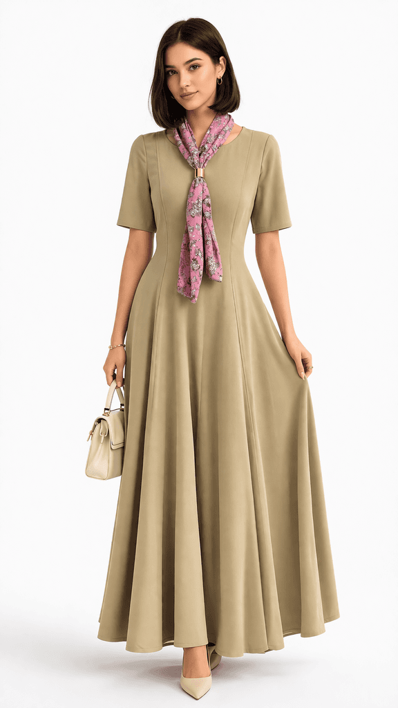 Şamdan Women's Dress - Light Brown (38)