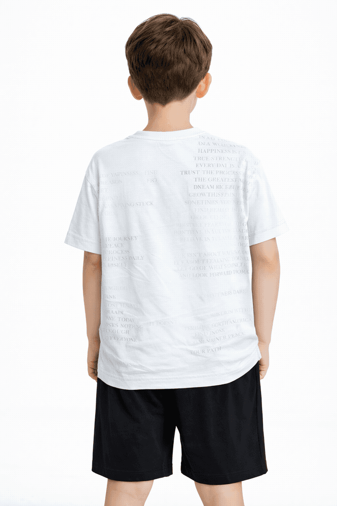 Ruhat Boys Cotton Top & Shorts Set - White (3 Years) 2