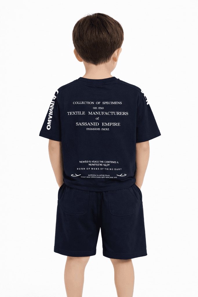Ruhat Boys Cotton Top & Shorts Set - Navy Blue (11 Years) 2