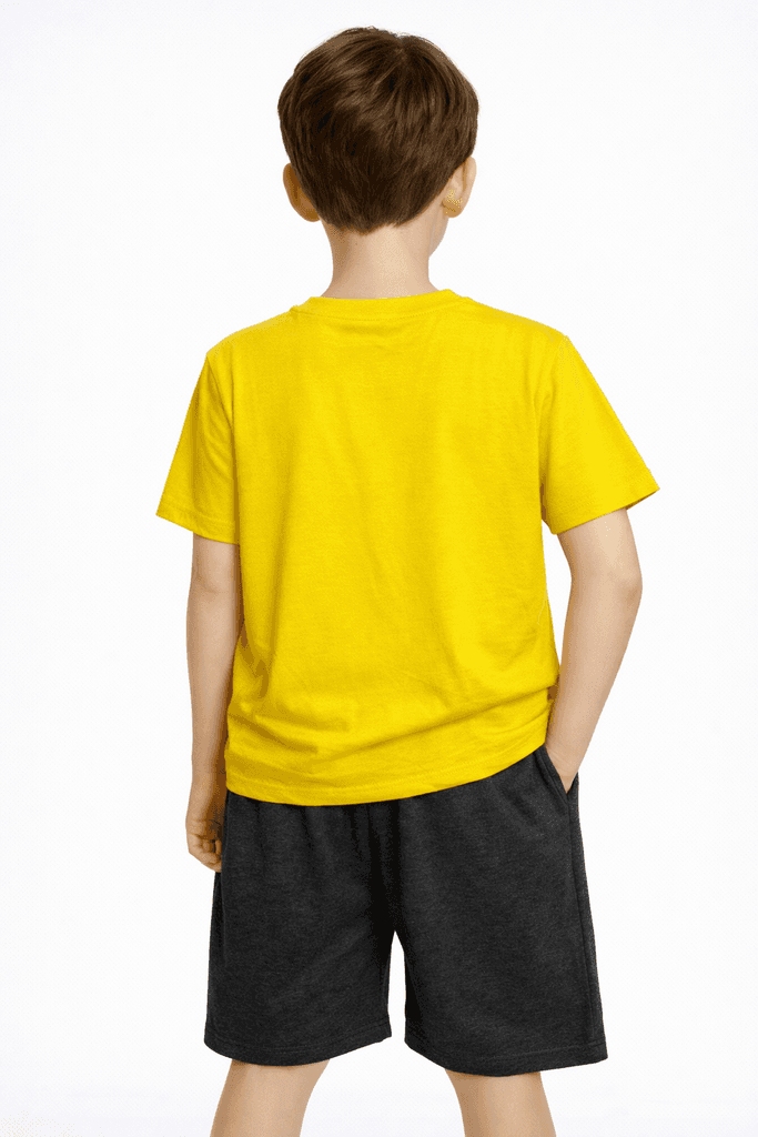 Mary Life Boys Cotton Top & Shorts Set - Yellow (7 Years) 2
