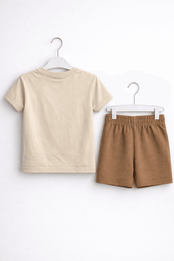 CMK Boys Cotton Top & Shorts Set - Light Brown (2 Years) 2