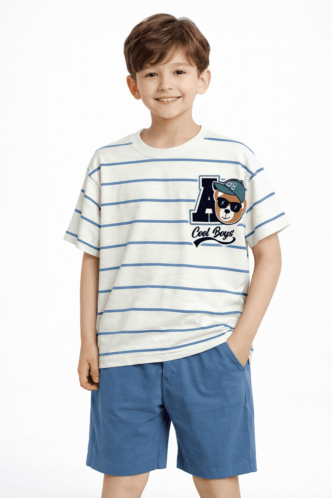 Krms Sport Boys Cotton Top & Shorts Set - Blue (2 Years)
