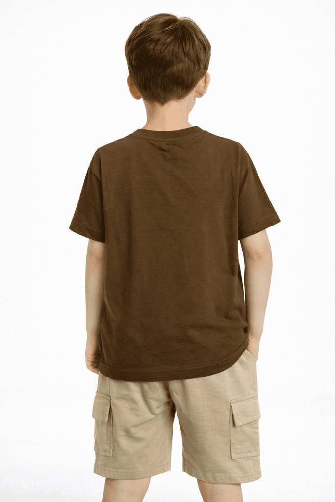 Yavrucak Boys Cotton Top & Shorts Set - Dark Brown (2 Years) 2