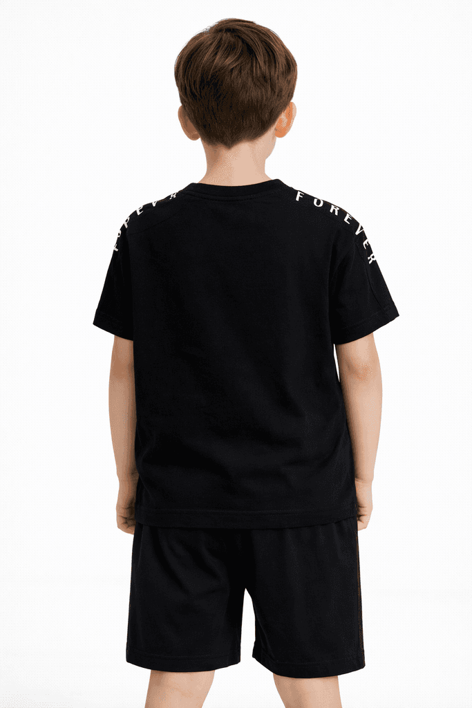 Ruhat Boys Cotton Top & Shorts Set - Black (3 Years) 2