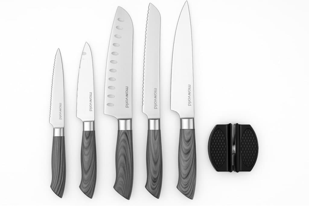 Max World Premium 5-Piece Knife Set With Sharpener