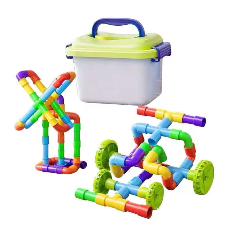 DIY Hands-on Disassembly and Assembly Pipe Building Blocks Educational Toy Set for Kids (3+ Ages)