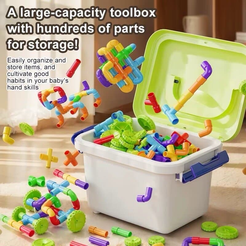 DIY Hands-on Disassembly and Assembly Pipe Building Blocks Educational Toy Set for Kids (3+ Ages) 2