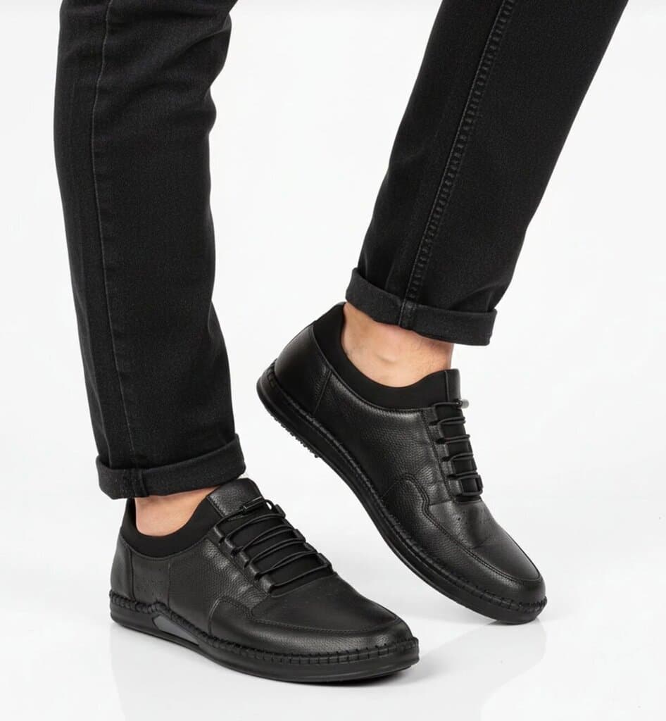 Grad Oxford Men's Leather Shoes - Black (44)