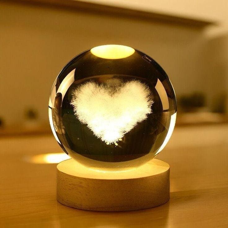 12cm LED Crystal Lamp - Heart Shape 3