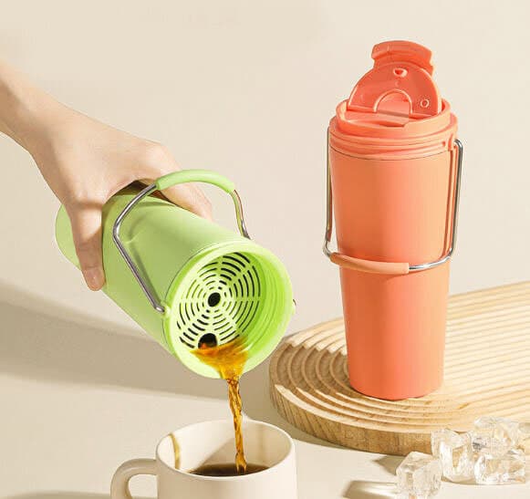 Coffee Vacuum Flask 600ml (Light Orange) 2