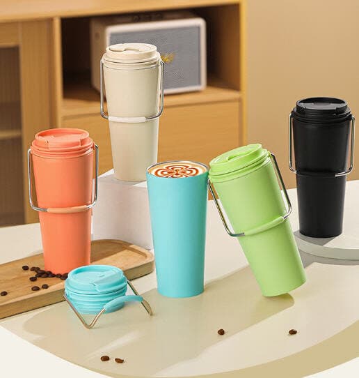 Coffee Vacuum Flask 600ml (Light Green) 3