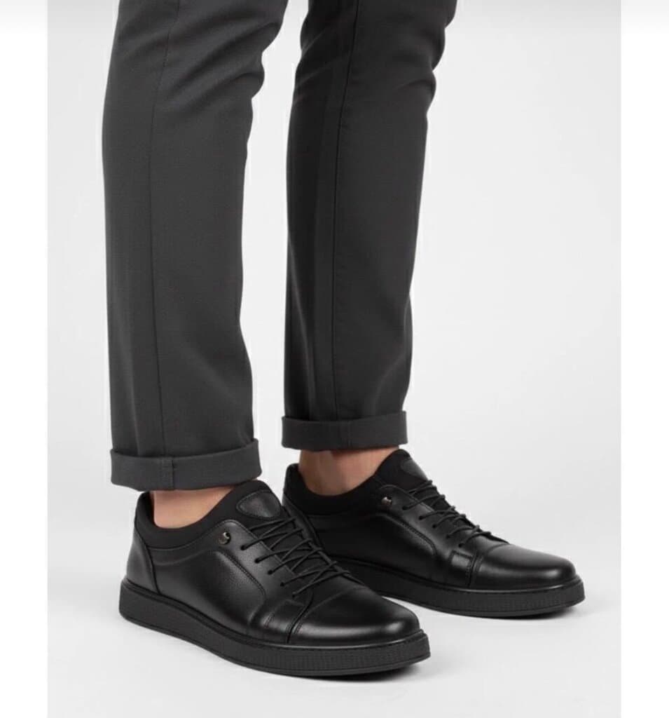 Grad Oxford Men's Leather Shoes - Black (44)