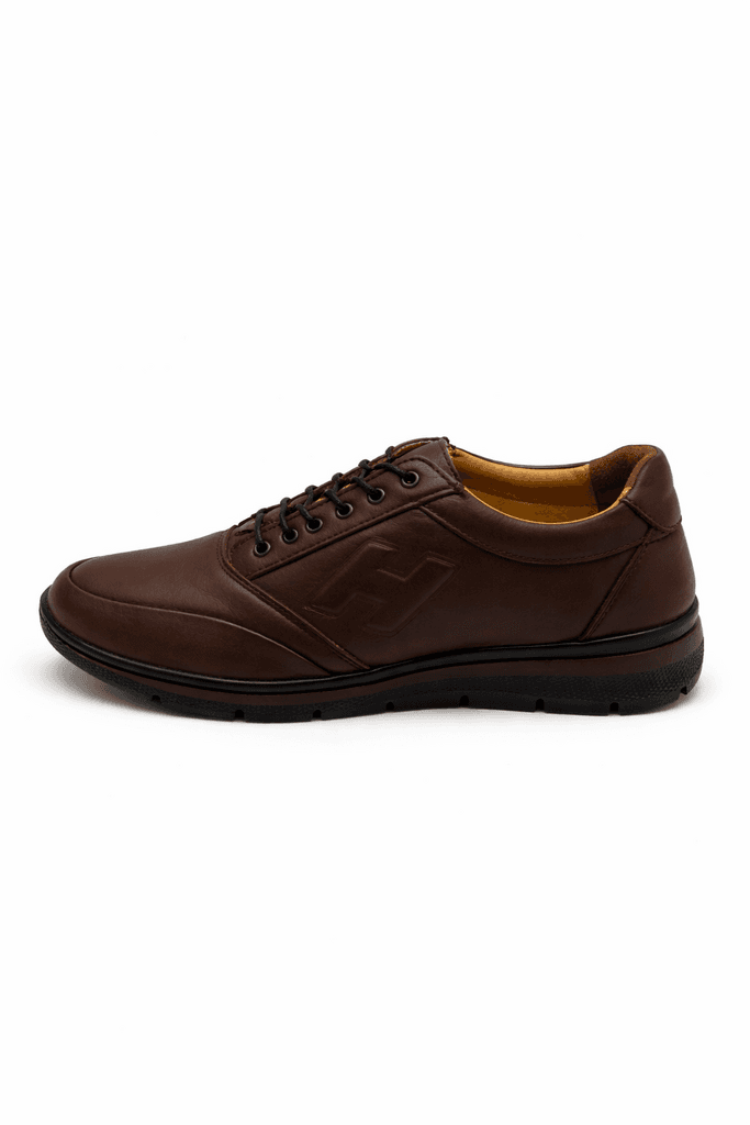 Men's Leather Shoes - Dark Brown (44) 4