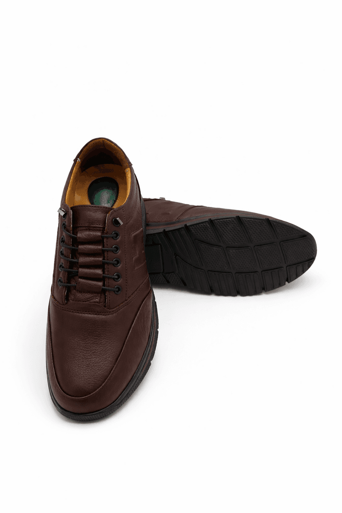 Men's Leather Shoes - Dark Brown (44) 5