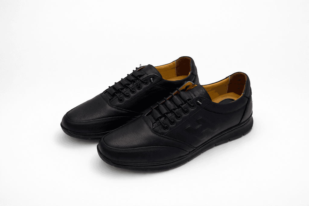 Men's Leather Shoes - Black (44)