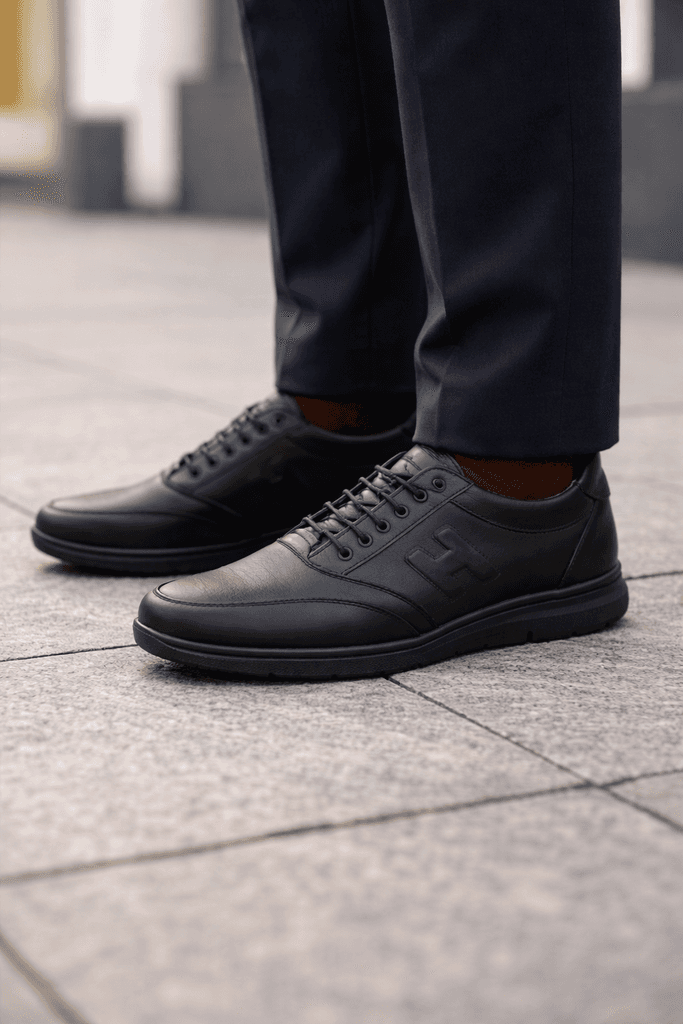 Men's Leather Shoes - Black (44) 2