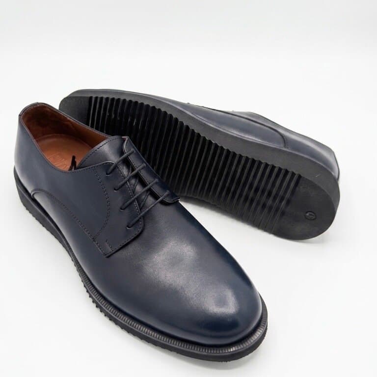 Grand Oxford Men's Leather Shoes - Navy Blue (44) 3