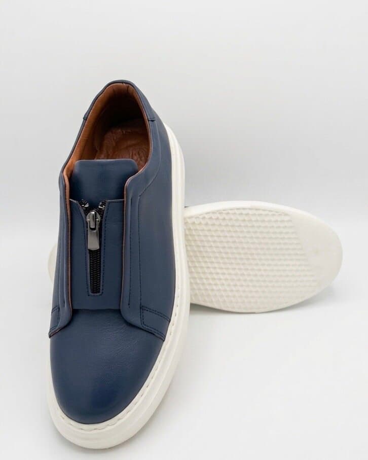 Grand Oxford Men's Leather Shoes - Navy Blue (44) 3