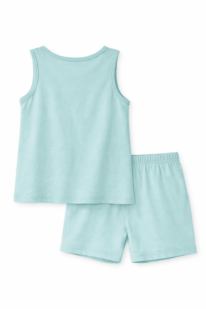 Minitix Baby Girls Cotton Top and Shorts Set - Sage Green (6-9 Months) 2
