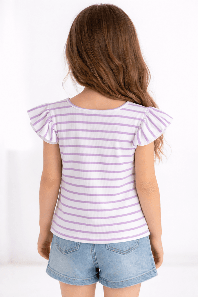 Markam Pink Girls Cotton T-Shirt - Light Purple (7 Years) 2